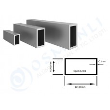 Alüminyum Kutu Profil 300mm X 100mm Et Kalınlık 3mm